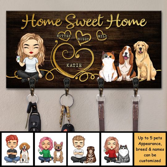 Sweet Home - Personalized Key Hanger, Key Holder