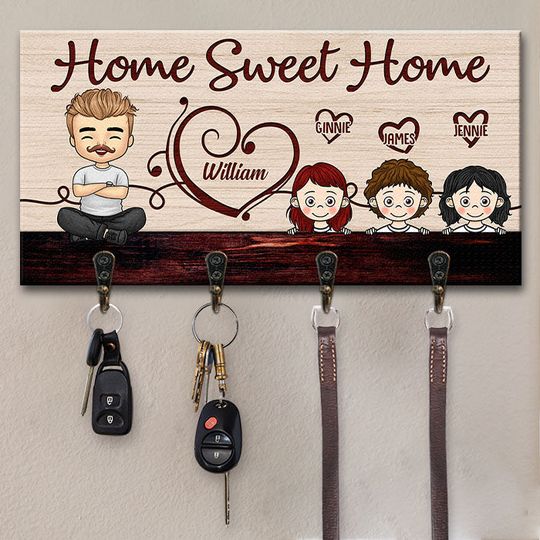 Our Sweet Home - Personalized Key Hanger, Key Holder