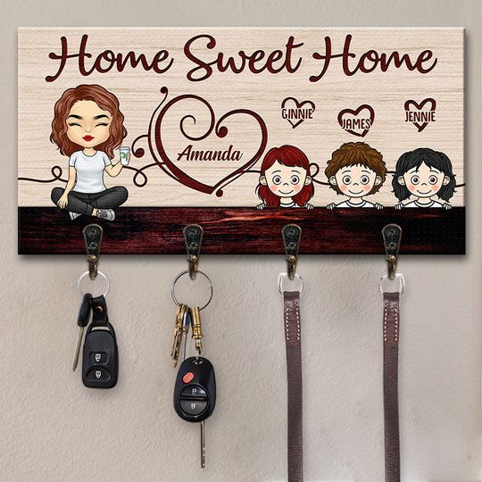 Our Sweet Home - Personalized Key Hanger, Key Holder