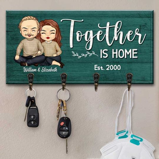 Together Is Home - Personalized Key Hanger, Key Holder
