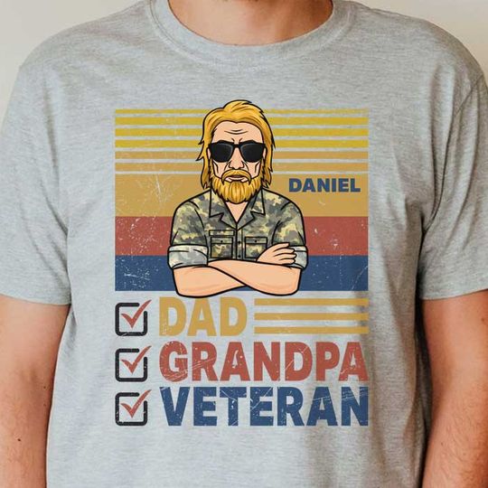 Dad, Grandpa, Veteran - Gift For 4th Of July - Personalized Unisex T-Shirt