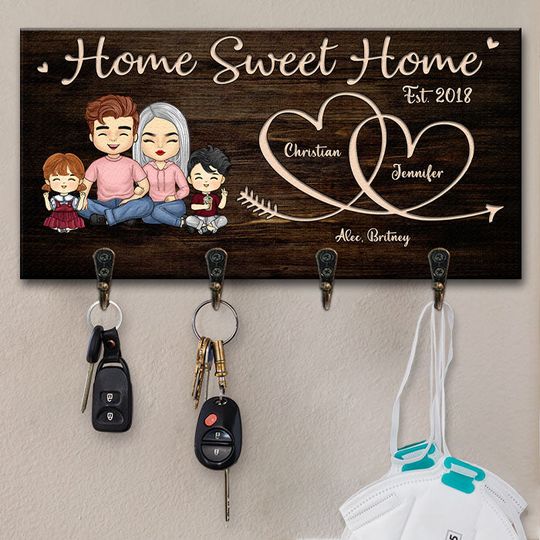 This Is Our Sweet Home - Personalized Key Hanger, Key Holder