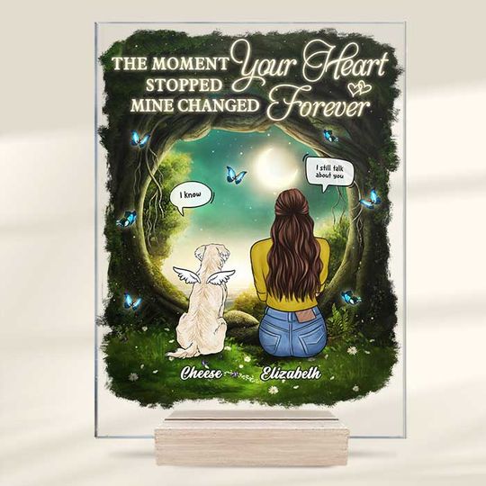 My Heart Changed Forever Pet Personalized Acrylic Plaque With Stand