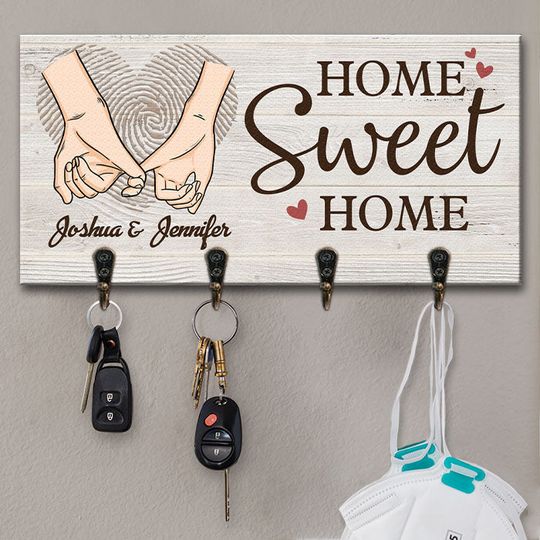 There Is No Place Like Home - Personalized Key Hanger, Key Holder