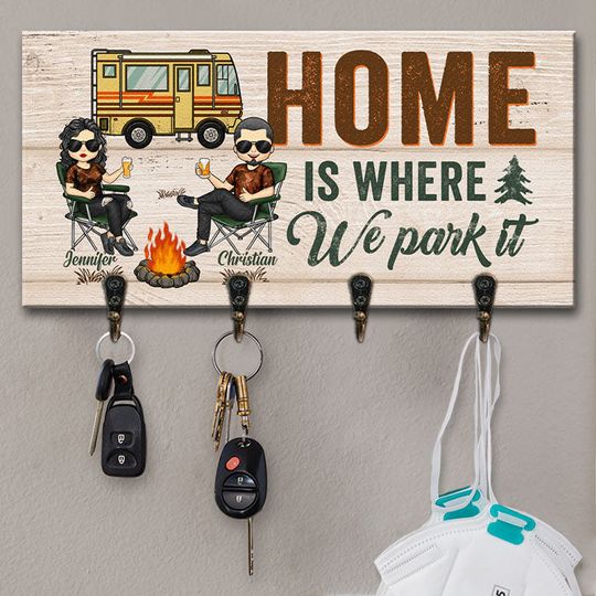 Home Is Where We Part It - Personalized Key Hanger, Key Holder