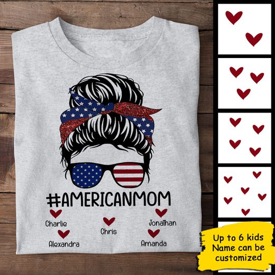 American Mom - Gift For 4th Of July - Personalized T-Shirt