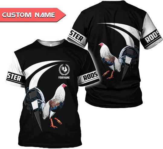 Personalized Name Mexican Shirts for Men, Rooster Mexico T Shirt 3D
