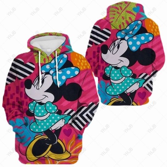 Autumn Disney Minnie Mickey Mouse Streetwear Pullovers Hoodie