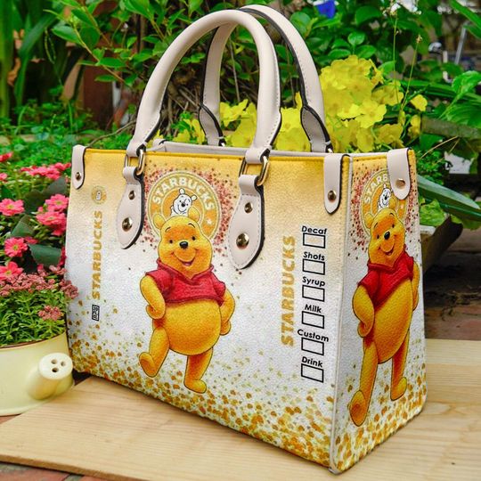 Disney Winnie The Pooh Leather Women Handbag, Pooh Pattern Women Bag
