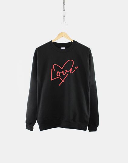 Hand Drawn Love Heart Sweatshirt - Valentines Day Sweatshirt
