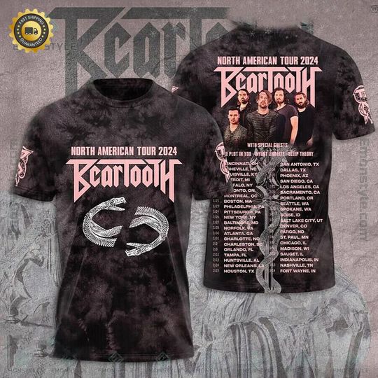 Beartooths North American Tour 2024 with the Tour Dates T-Shirt