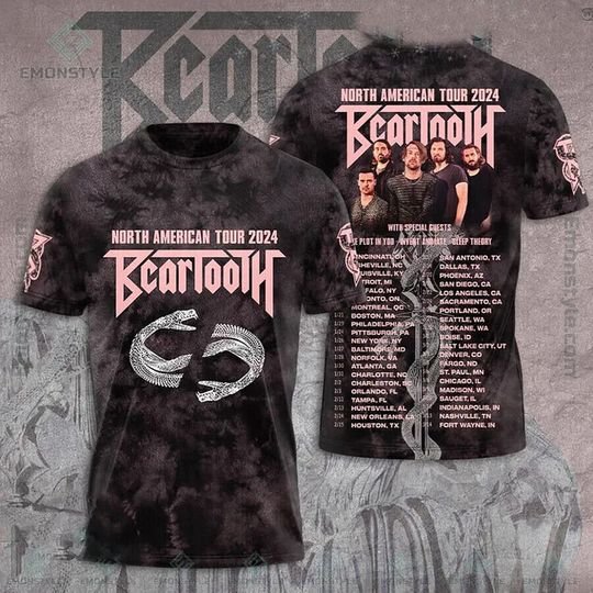 Beartooth’s North American Tour 2024 with the Tour Dates T-Shirt
