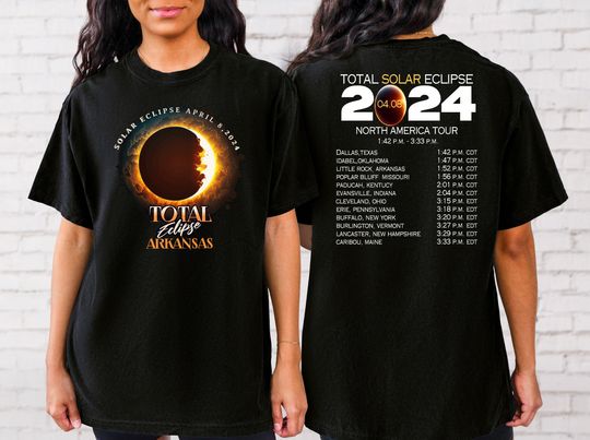 Arkansas Total Solar Eclipse 2024 Shirt, Path of Totality Shirt