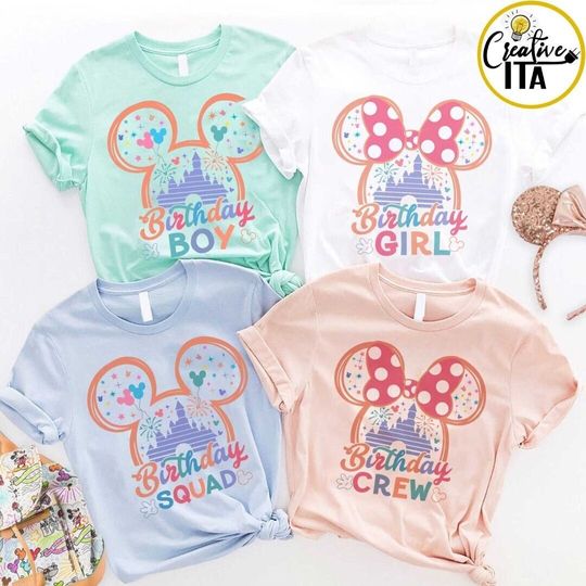 Mickey Minnie Ears Disney Birthday Shirt, Disney Castle Shirt