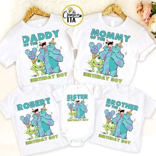 Personalized Monsters Inc Birthday Shirts, Disney Monsters Inc T-shirt