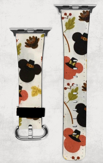 Disney Thanksgiving Mickey Fall Leaves Watch Band