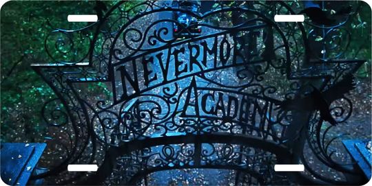 Wednesday Addams Nevermore Gate License Plate