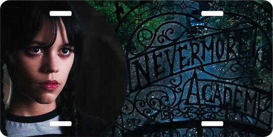 Wednesday Addams Nevermore License Plate