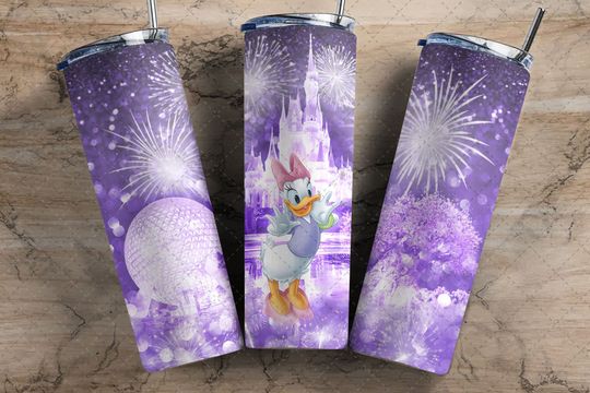 Disney Glitter Firework Daisy Duck Tumbler with Lid and Straw