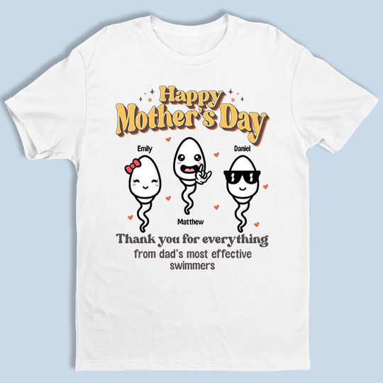 A Thanks From Dad's Fastest Swimmers - Family Personalized T-shirt - Mother's Day Gift