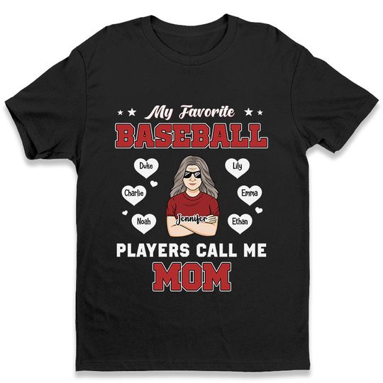 The Favorite Sport Players Of Mom - Family Personalized T-shirt - Mother's Day Gift