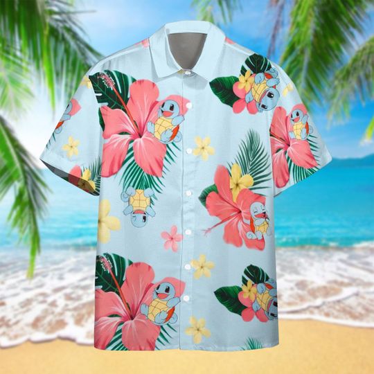 Turtle Tropical Flower Hawaii Beach Shirt