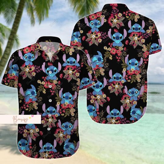 Stitch Hawaiian Shirt, Stitch Hawaii Shirt, Stitch Button Shirt