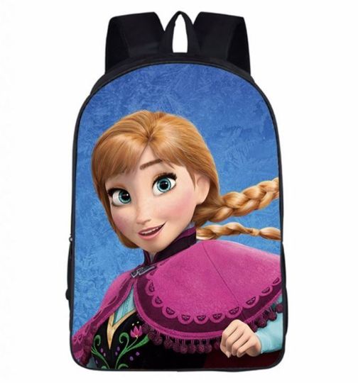 Charming Anna Princess Frozen Blue Theme Back To School Backpack