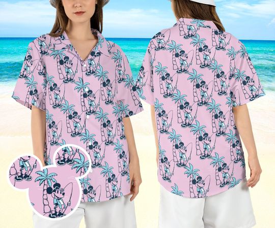 Mickey Coconut Tree Hawaiian Shirt, Mickey Mouse Beach Hawaii Shirt