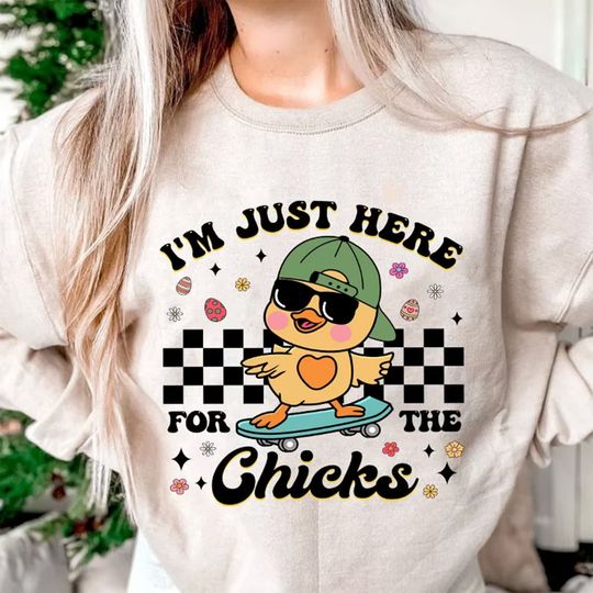 I'm Just Here for the Chicks shirt, Boys Girl Easter shirt, Kids Easter shirt