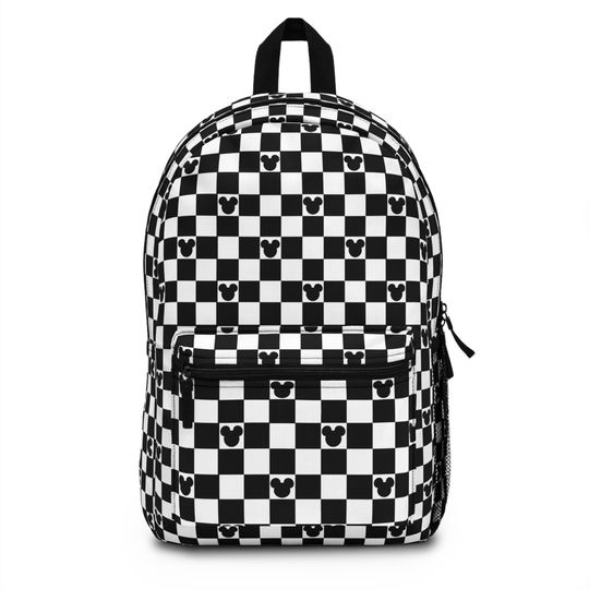 Disney Backpack, Black checkered Mickey Backpack
