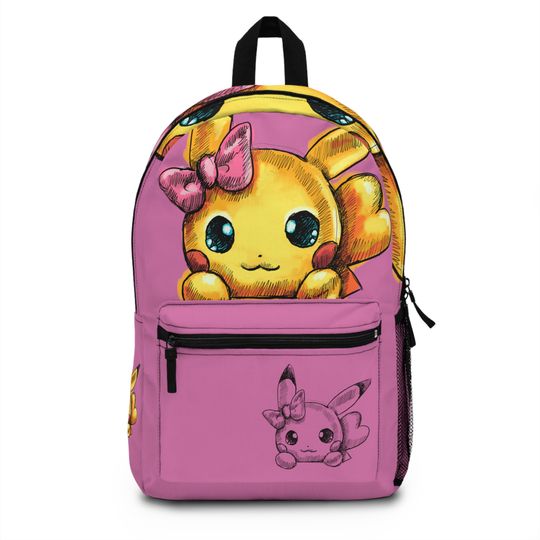 Pika Girl Kids Backpack, PKM Pink Kids Gift Backpack, Pika school Bag