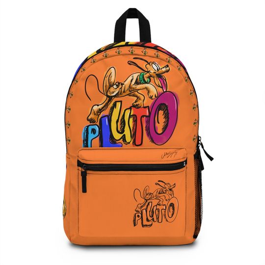 Pluto Orange Backpack, School Kids Backpack, Disney Unisex Backpack