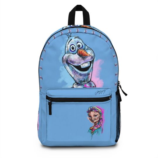 Olaf Frozen Blue Backpack, School Kids Backpack, Disney Blue Backpack