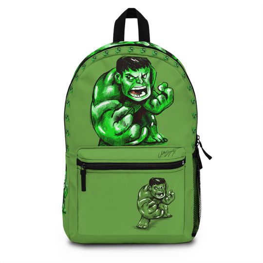 Hulk Green Backpack, Marvel School Kids Backpack, Green Student Backpack
