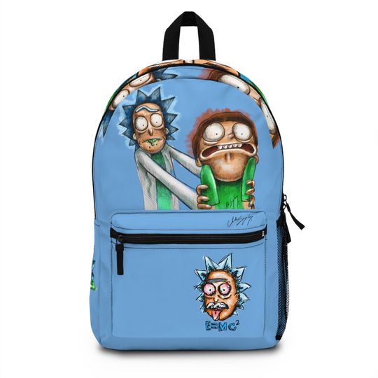 Rick and Rickandmorty Blue Bag, Kids Shool Backpack, Rick and Rickandmorty Bag