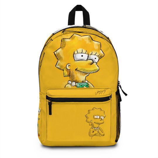 Lisa Marie Simpson Bag, Yellow Kids School Backpack