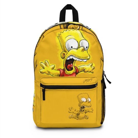 Bartholomew Simpson Yellow Kids School Backpack, School The Simpsons Bag