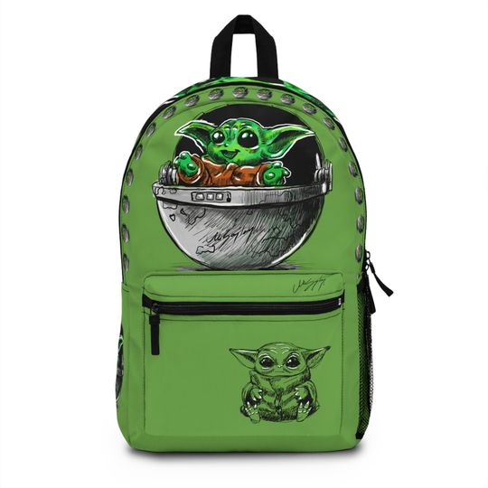 Baby Yoda Green Kids School Backpack, Star Wars Bag