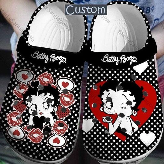 Betty Boop Clog Shoes, Betty Boop Fan Clogs Slipper