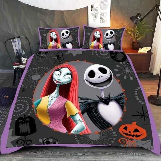 Beautiful Jack Skellington And Sally Our Love Never Dies Bedding Set