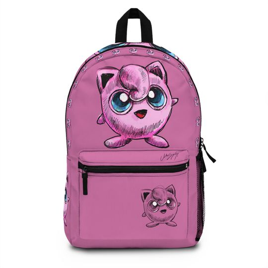 Jiggly Puff Pink Kids School Backpack, Back to school PKM Bag