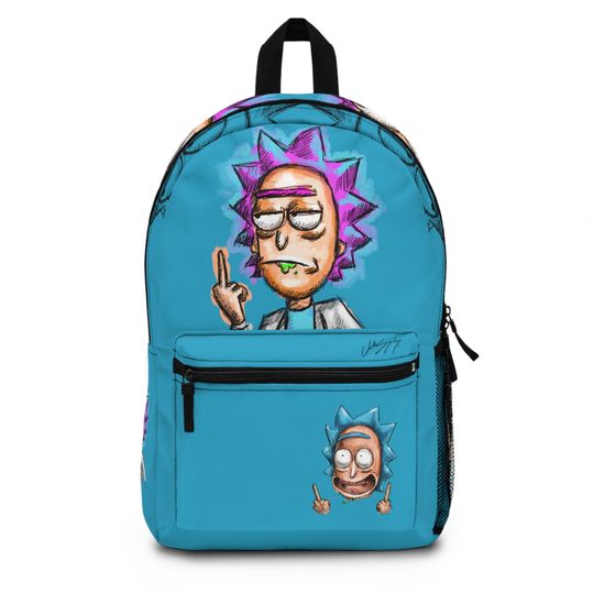Rick and Rickandmorty turquoise Kids Shool Backpack