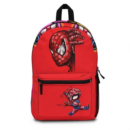 Spider Man Red Kids Shool Backpack, Marvel Colorful Spider Man Bag
