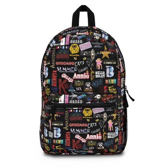 Broadway Musical Theater Backpack Logos Icons Teacher Gift Student