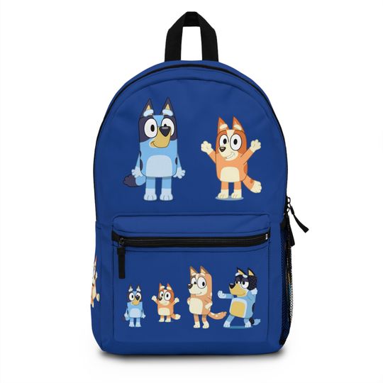 BlueyDad and Bingo Backpack, Children's Book Bag, Cartoon Character Bag