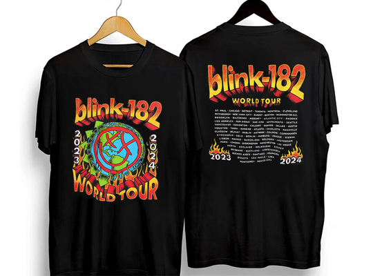 B182 Shirt World Tour 2023 2024 Flames Tshirt