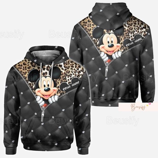 Custom Mickey Mouse Hoodie, Mickey 3D Hoodie