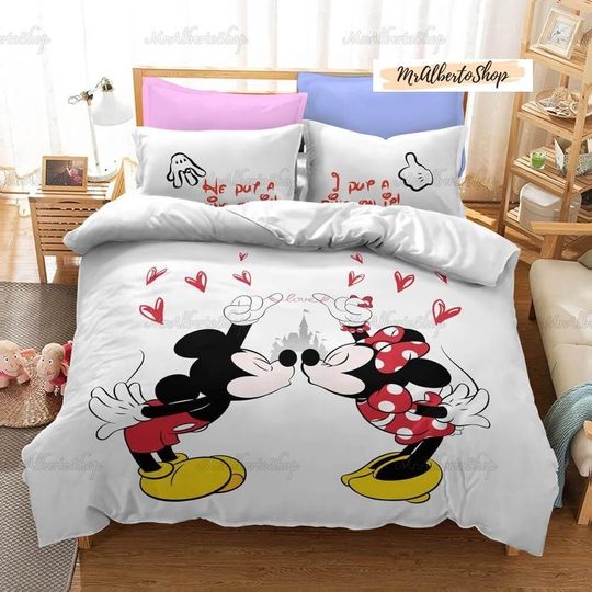Mickey And Minnie Bedding Set, Disney Couple Bedding Sets