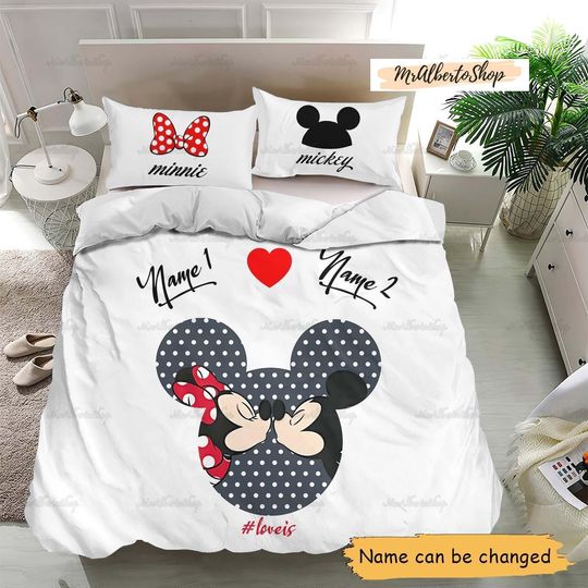 Personalized Mickey And Minnie Bedding Sets
